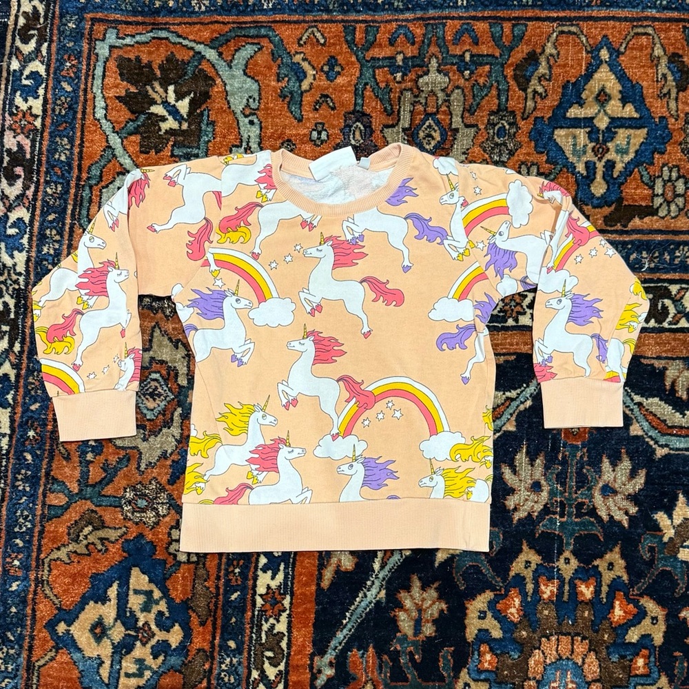 Mini Rodini Peach Unicorn Sweatshirt